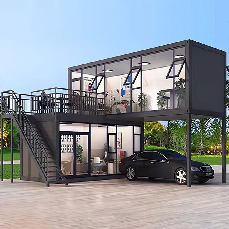 Dalawang Palapag na Glass Container House